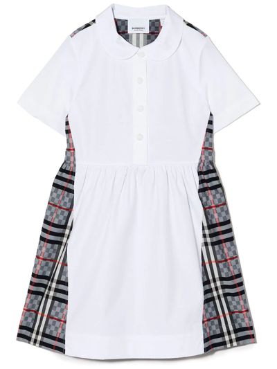 Shop Burberry Vintage Check Mini Dress In White