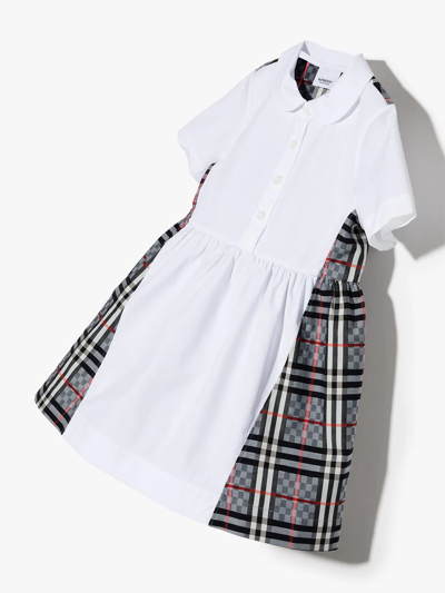 Shop Burberry Vintage Check Mini Dress In White