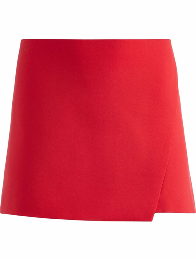 Shop Alice And Olivia Lilia Crossover Mini Skirt In Red