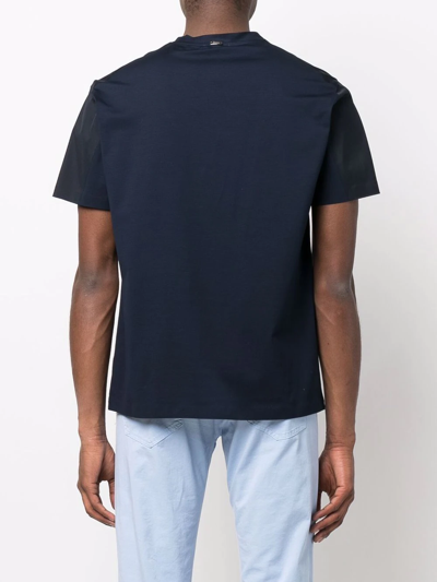 Shop Herno Pocket Cotton T-shirt In Blue