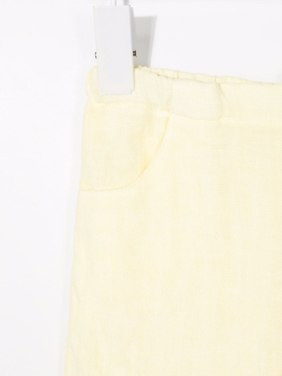 Shop Siola Straight-leg Linen Trousers In Yellow