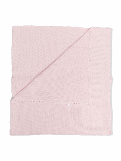 Siola Knitted Cotton Blanket In Pink