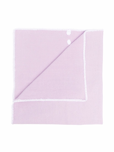 Shop Siola Cotton Bow-detail Blanket In Purple