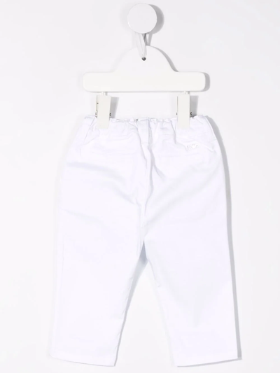 Emporio Armani Mid-rise Elasticated-waist Trousers In White