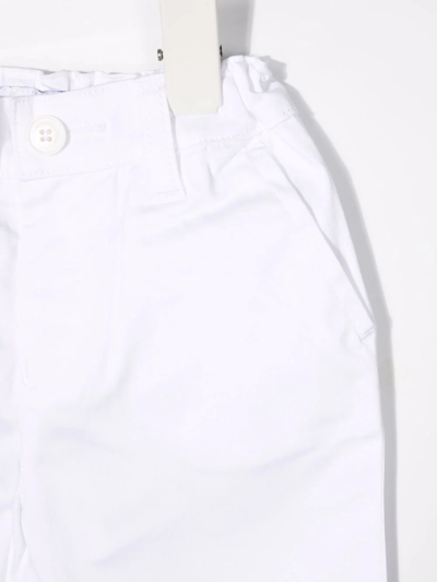 Emporio Armani Mid-rise Elasticated-waist Trousers In White