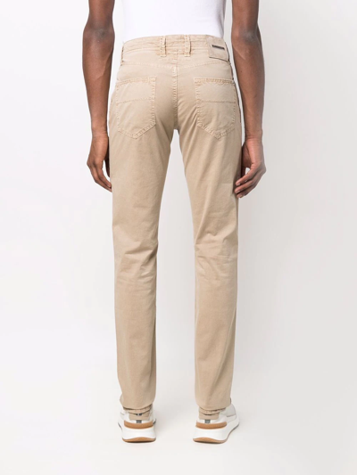Shop Sartoria Tramarossa Five-pocket Cotton Straight-leg Trousers In Neutrals