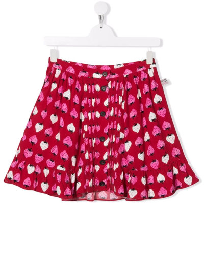 Shop N°21 Teen Strawberry-print A-line Skirt In Red
