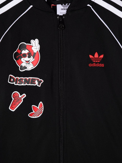 Shop Adidas Originals X Disney Embroidered-logo Bomber Jacket In Black