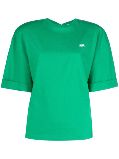 Shop Rotate Birger Christensen Logo-print T-shirt In Green