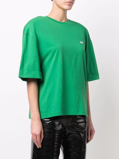 Shop Rotate Birger Christensen Logo-print T-shirt In Green