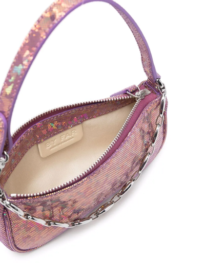 Shop By Far Mini Rachel Hologram Shoulder Bag In Purple