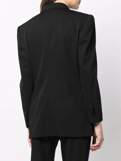 Shop Dolce & Gabbana Silk-lapels Double-breasted Blazer In Black