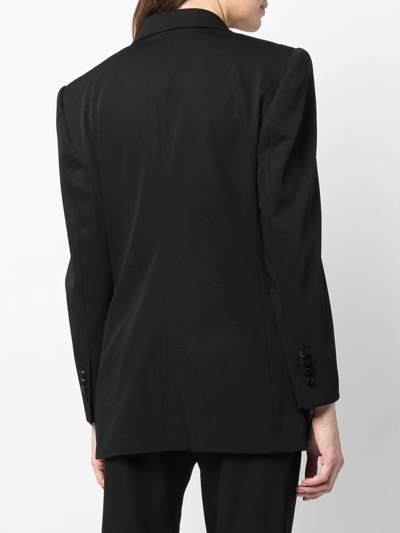 Dolce & Gabbana Padded Shoulders Double-breasted Tuxedo Jacket In Black