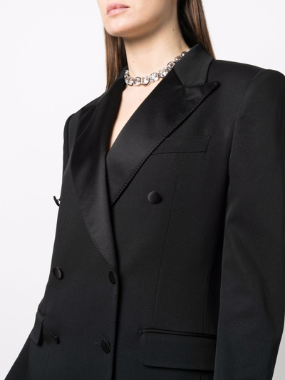 Shop Dolce & Gabbana Silk-lapels Double-breasted Blazer In Black