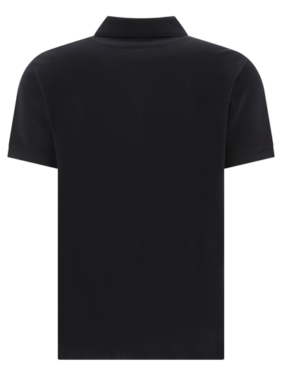 Shop Burberry Polo Shirt With Embroidery In Black  