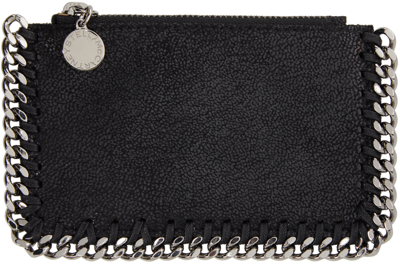 Shop Stella Mccartney Black Falabella Zipped Card Holder In 1000 Black