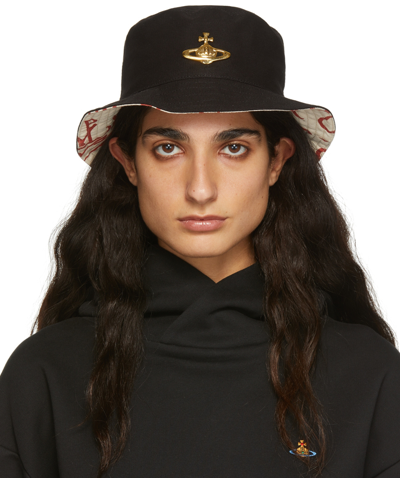 Shop Vivienne Westwood Black Fisher Bucket Hat