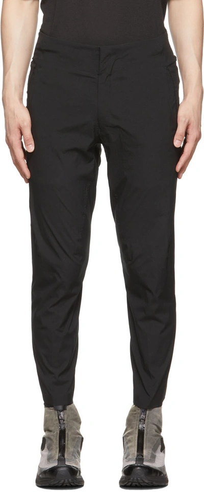 Shop Descente Black Polyester Trousers In Bk