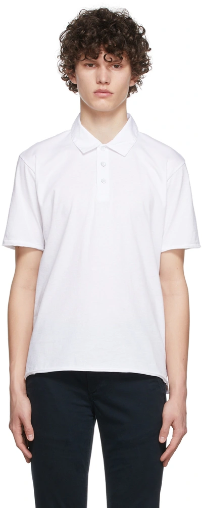 Rag & Bone Principal Jersey Organic Cotton Polo In Wht