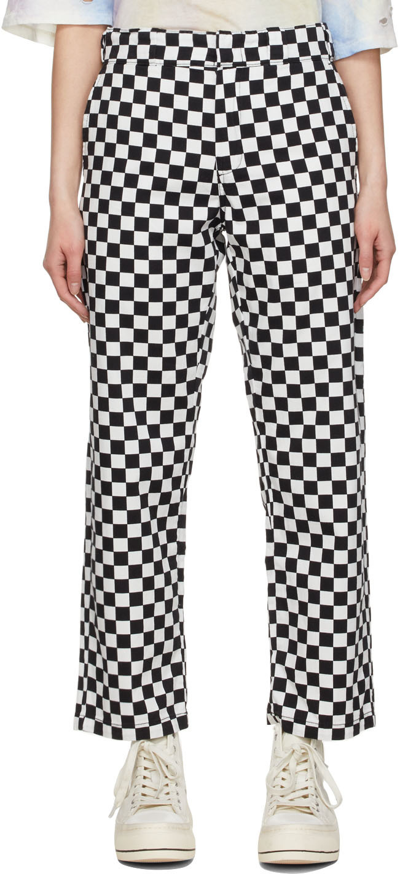 R13 Black & White Cotton Trousers In R115b Bw Checker | ModeSens