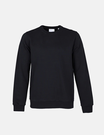 Shop Colorful Standard Organic Oversized Crew Sweatshirt In Black