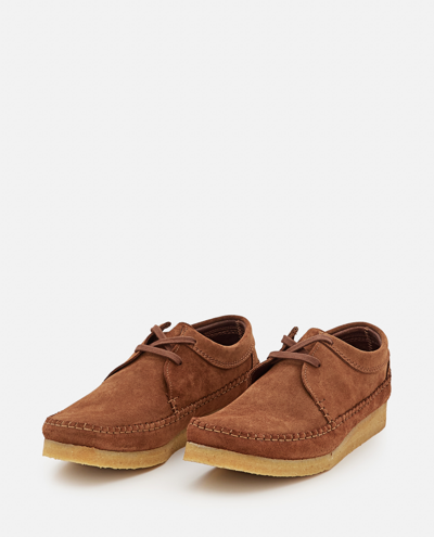 Shop Clarks Weaver  Suede Lace-up Shoes In Red