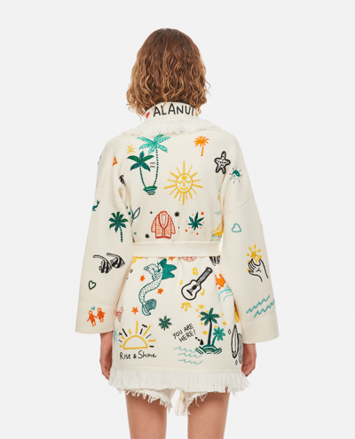 Alanui The Sound Of The Ocean Icon Wool Cardigan In White