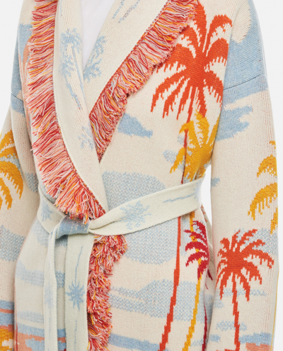 Shop Alanui Riding The Waves Cardigan In White