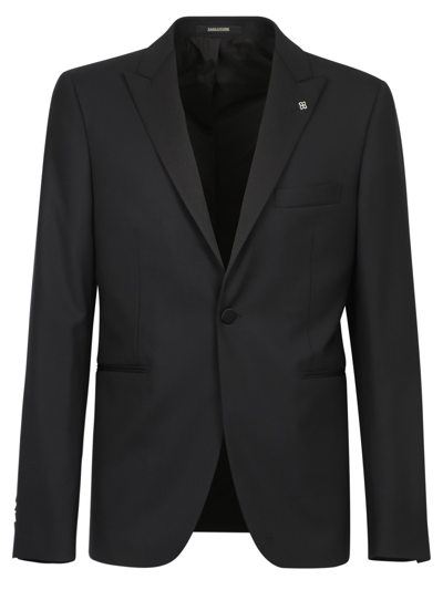 Shop Tagliatore Three-piece Dinner Suit In Black