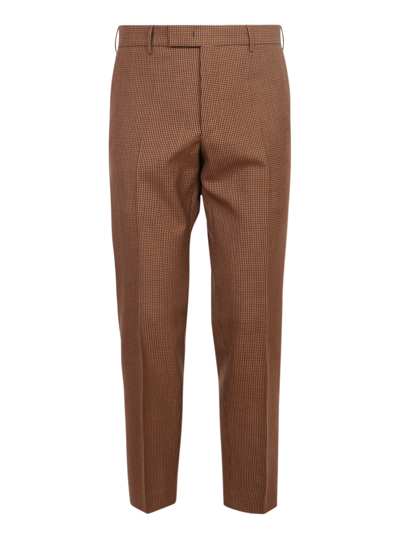 Shop Pt01 Wool Slim Trousers In Brown