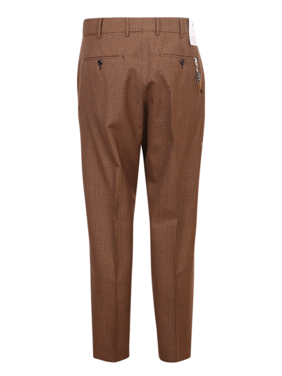 Shop Pt01 Wool Slim Trousers In Brown