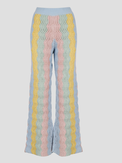 Shop Casablanca Rainbow Gradient Crochet Flare Trousers In Multicolour