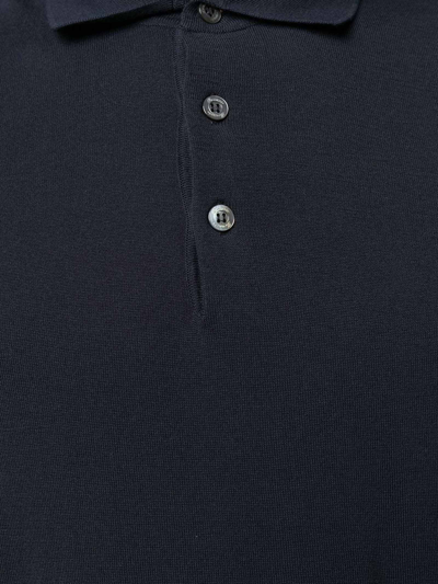Shop Drumohr Dark Blue Cotton Polo Shirt
