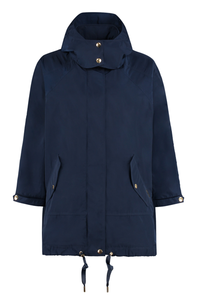 Shop Woolrich City Hooded Windbreaker In Blue