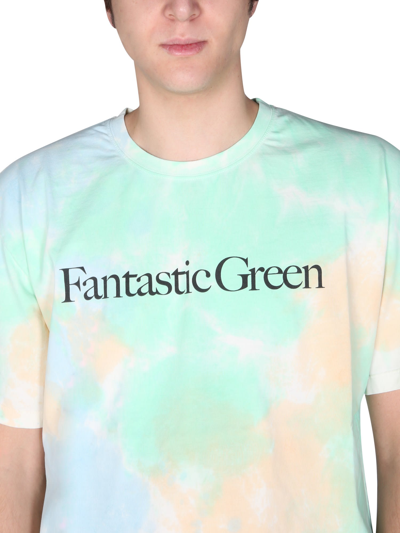 Shop Msgm Fantastic Green T-shirt In Multicolor
