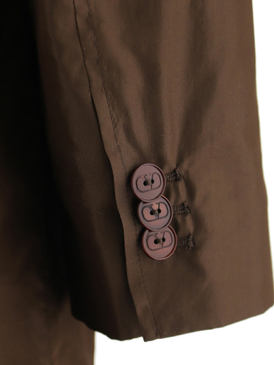 Shop Valentino Washed Silk Taffeta` Coat In Brown