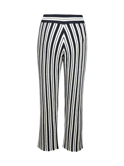 Shop Jil Sander Trousers Large Stripes In Open White