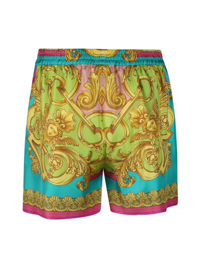 Shop Versace Twill Silk Heritage In Mauvelous+citron