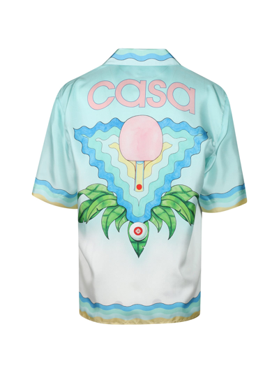 Shop Casablanca Cuban Collar Short Sleeve Shirt In Memphis Icon Memphis Icon