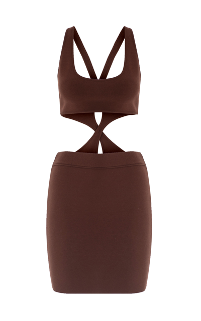 Shop Zeynep Arcay Women's Knit Mini Dress In Brown