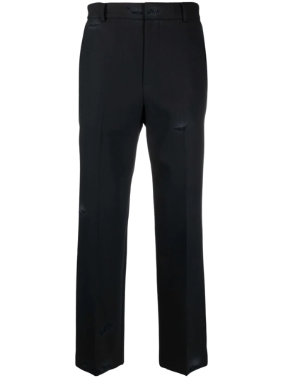 Shop Ader Error Straight-leg Trousers In Black