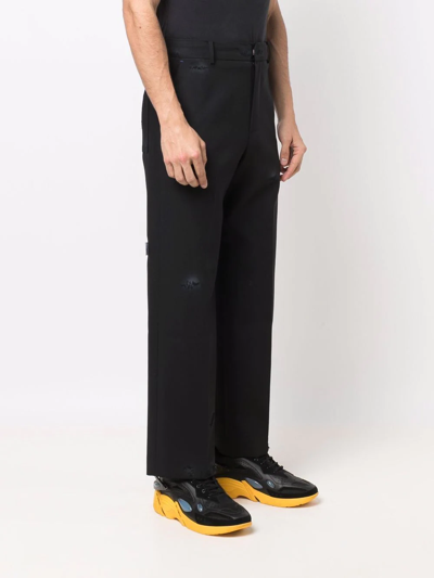 Shop Ader Error Straight-leg Trousers In Black