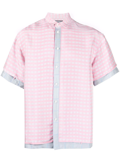 Shop Jacquemus Check Short-sleeve Shirt In Pink