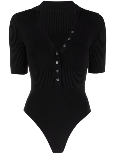 Shop Jacquemus Short-sleeve Fitted Cardigan In Black