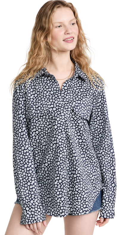 Shop Mikoh Rotuma Button Up Long Sleeve Shirt In Mini Flower