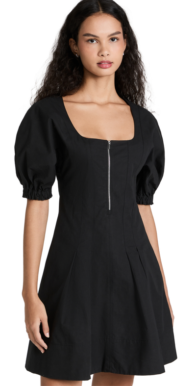 Shop Proenza Schouler White Label Cotton Linen Mini Dress In Black