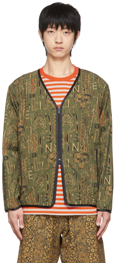 Shop Needles Green Polyester Cardigan In A-alphabet