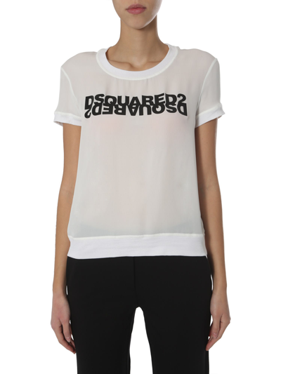 Shop Dsquared2 Round Neck T-shirt - Women In Bianco