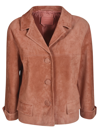 Shop Prada Classic Button Jacket - Women In Fard