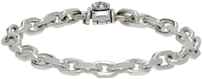 Shop Emanuele Bicocchi Silver Thick Chain Link Bracelet